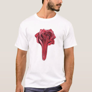 Camiseta Ilustracion de arte con concepto de rosa roja líqu