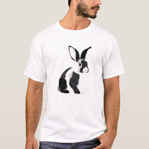 Camiseta Ilustracion de arte de vectores Bunny con blanco y