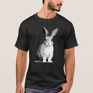 Camiseta Ilustracion de arte de vectores Bunny con blanco y