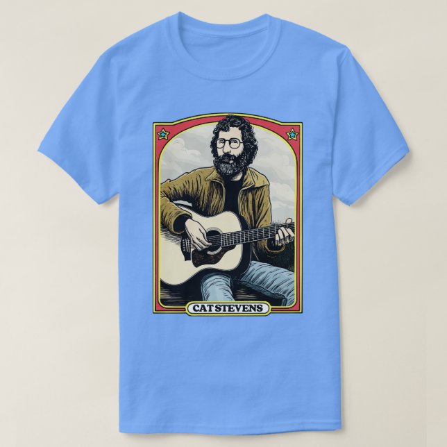 Camiseta Ilustracion de arte del fan retro de Cat Stevens (Diseño del anverso)