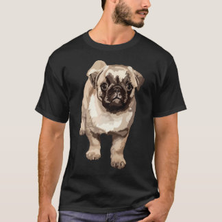 Camiseta Ilustración de arte digital Pug Stick Papelería Pe