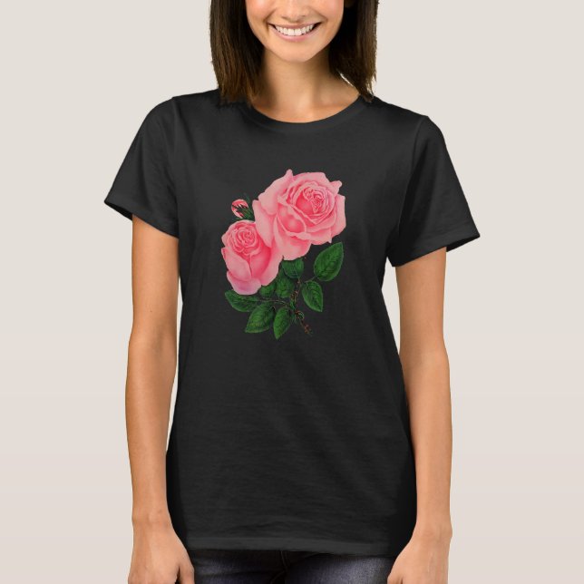 Camiseta Ilustracion de arte encantador para rosas (Anverso)