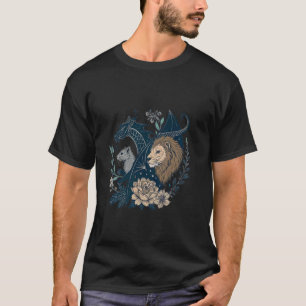 Camiseta Ilustración de arte floral de follaje de dragón de