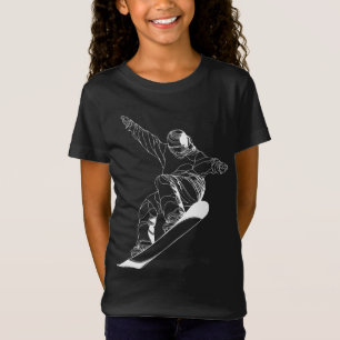Camiseta Ilustración de arte lineal minimalista de un snowb