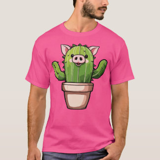 Camiseta Ilustracion de arte Pig Cactus