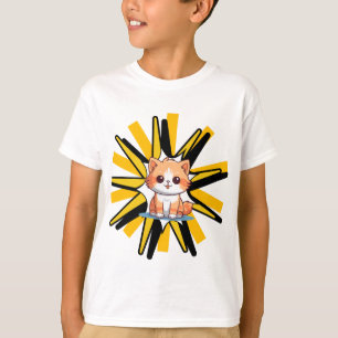 Camiseta Ilustración de arte pop de gatito blanco lindo