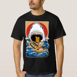 Camiseta Ilustracion de ataques de tiburón sushi