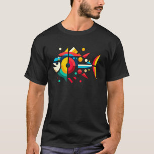 Camiseta Ilustración de atún con minimalismo geométrico mod