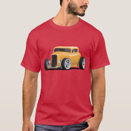 Camiseta Ilustracion de auto Hotrod 32 amarillo clásico ame