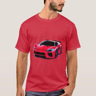Camiseta Ilustración de automóvil deportivo rojo con diseño