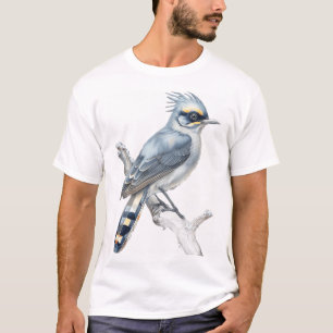 Camiseta Ilustración de ave rara gris y blanca – Mi elegant