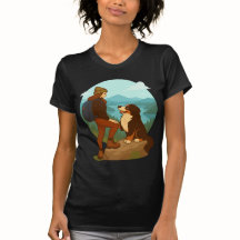 Ilustración de aventura de niña y perro de montaña