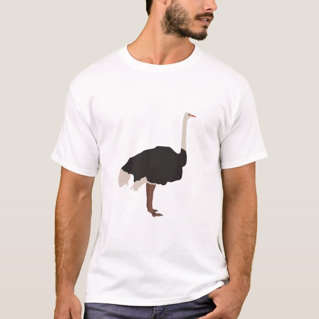 Camiseta Ilustracion de aves de avestruz (Anverso)