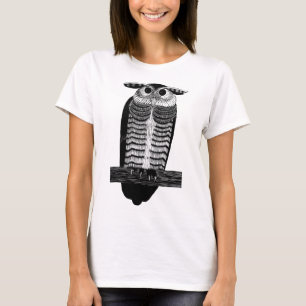 Camiseta Ilustracion de aves silvestres de búho Art Deco
