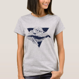 Camiseta Ilustracion de ballena boho con luna