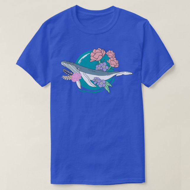 Camiseta Ilustracion de ballena floral T (Diseño del anverso)