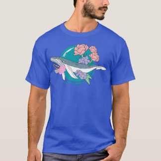 Camiseta Ilustracion de ballena floral T