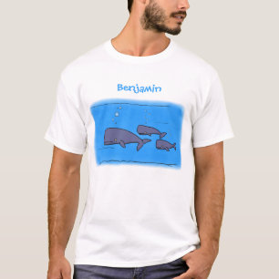 Camiseta Ilustracion de ballenas personalizados migratorias