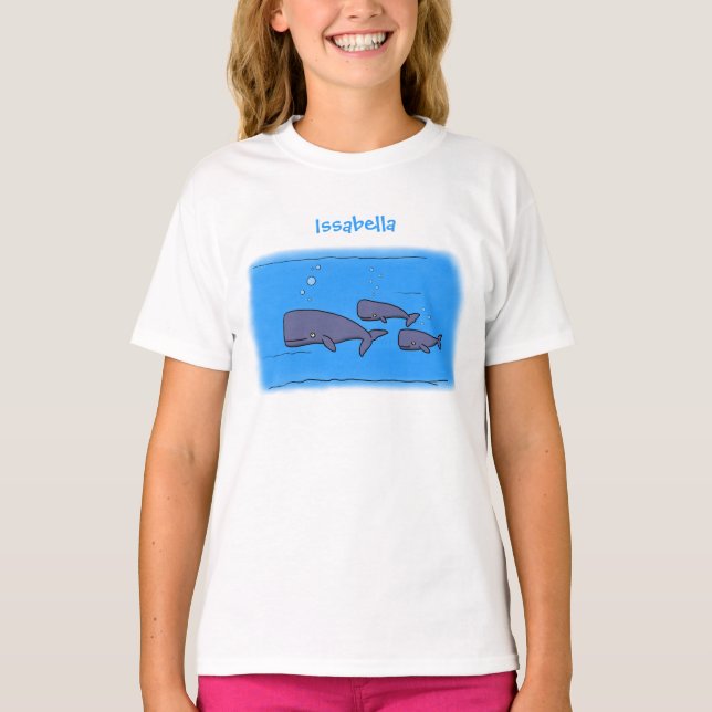 Camiseta Ilustracion de ballenas personalizados migratorias (Anverso)