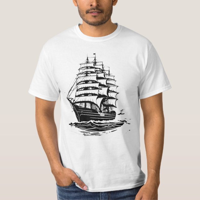 Camiseta Ilustracion de barco antiguo (Anverso)
