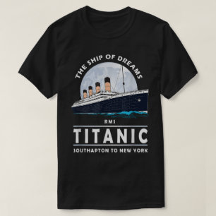 Camiseta Ilustración de barco de línea oceánica vintage