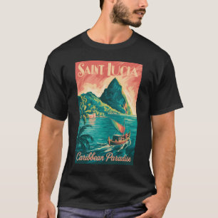Camiseta Ilustración de barco de Santa Lucía Arte de viaje
