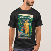 Ilustración de Batu Caves Malasia Arte de Viaje Re