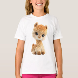 Camiseta Ilustración de bebé alpaca adorablemente esponjoso