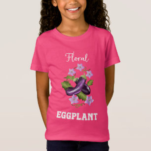 Camiseta Ilustracion de berenjenas florales