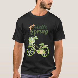 Camiseta Ilustración de bicicleta vintage de primavera