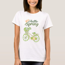 Camiseta Ilustración de bicicleta vintage de primavera