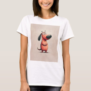 Camiseta Ilustración de boceto de perro de dibujos animados