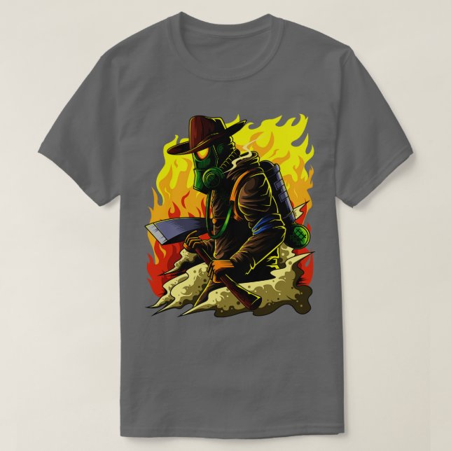Camiseta Ilustracion de bomberos Bombero Bombero marca héro (Diseño del anverso)