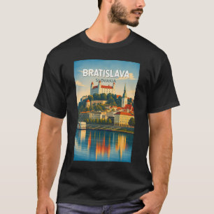 Camiseta Ilustración de Bratislava Eslovaquia Arte de Viaje