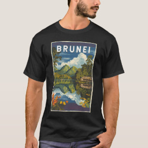 Camiseta Ilustracion de Brunéi Painterly Viaje de arte cose