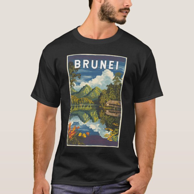 Camiseta Ilustracion de Brunéi Painterly Viaje de arte cose (Anverso)