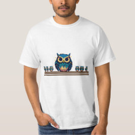 Camiseta Ilustracion de Búho Azul