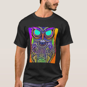 Camiseta Ilustracion de búho Colorful Artistic Owl Lover