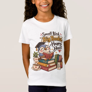 Camiseta Ilustración de búho lindo leyendo libros