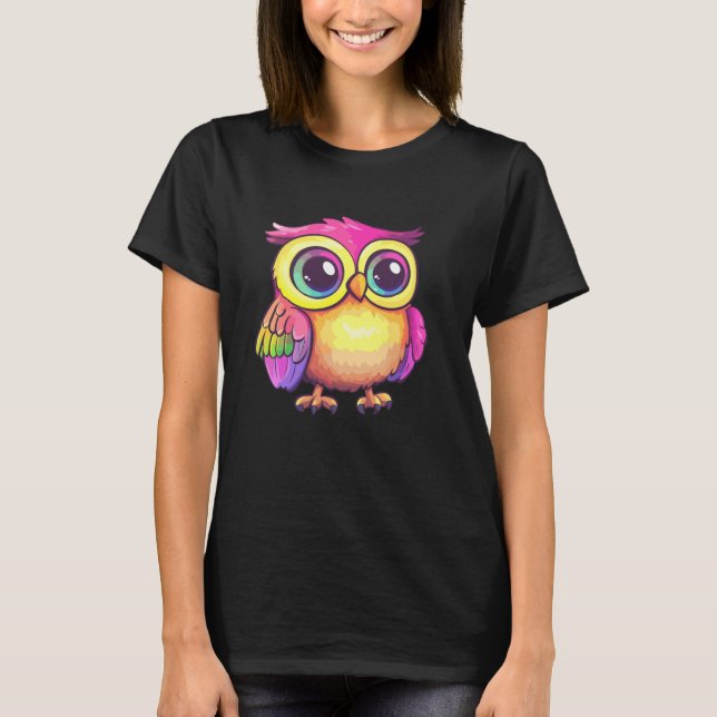 Camiseta Ilustración de búho vibrante (Anverso)