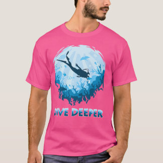 Camiseta Ilustración de buzo acuático de buceo más profundo