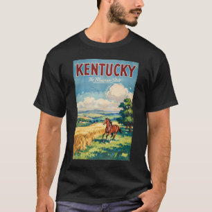 Camiseta Ilustración de caballos de Kentucky Arte de viaje