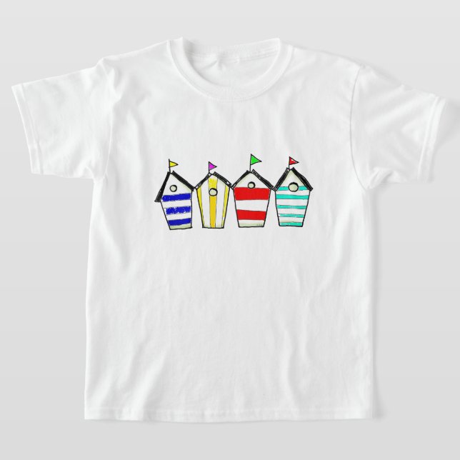 Camiseta Ilustración de cabaña de playa colorida (Distribución)