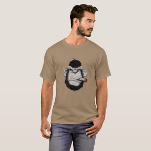 Camiseta Ilustracion de cabeza de gorila Cigar Mono de hier