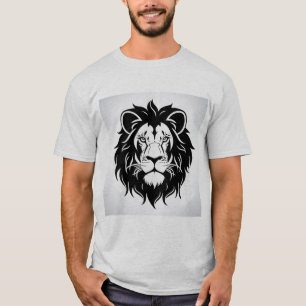 Camiseta Ilustración de cabeza de león con detalles intrinc