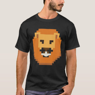 Camiseta Ilustracion de cabeza de león en Pixelado Rey del 