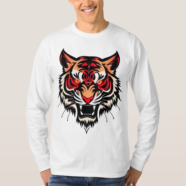 Camiseta Ilustración de cabeza de tigre (Anverso)