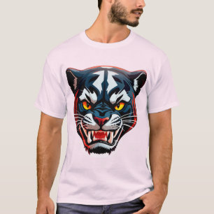 Camiseta Ilustración de cabeza de tigre agresivo