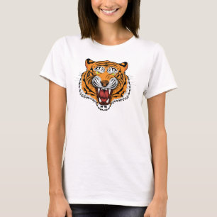 Camiseta Ilustración de Cabeza de Tigre Feroz-24327 Sudader