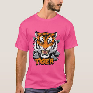 Camiseta Ilustracion de cabeza de tigre fuerte - Personaliz
